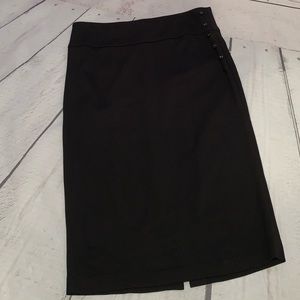 Black side button a line skirt